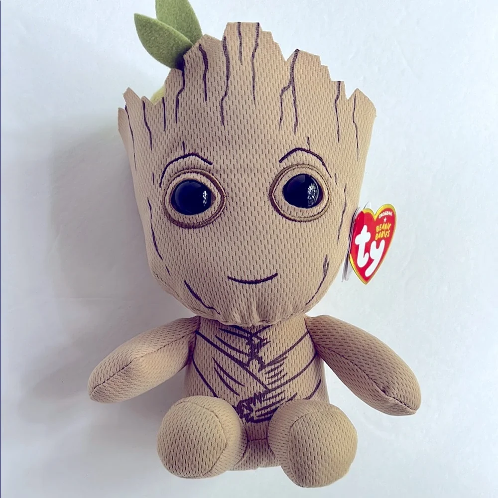 Groot Marvel Ty Beanie Babies l Brown Stuffed Animal Plush - Picture 3 of 10